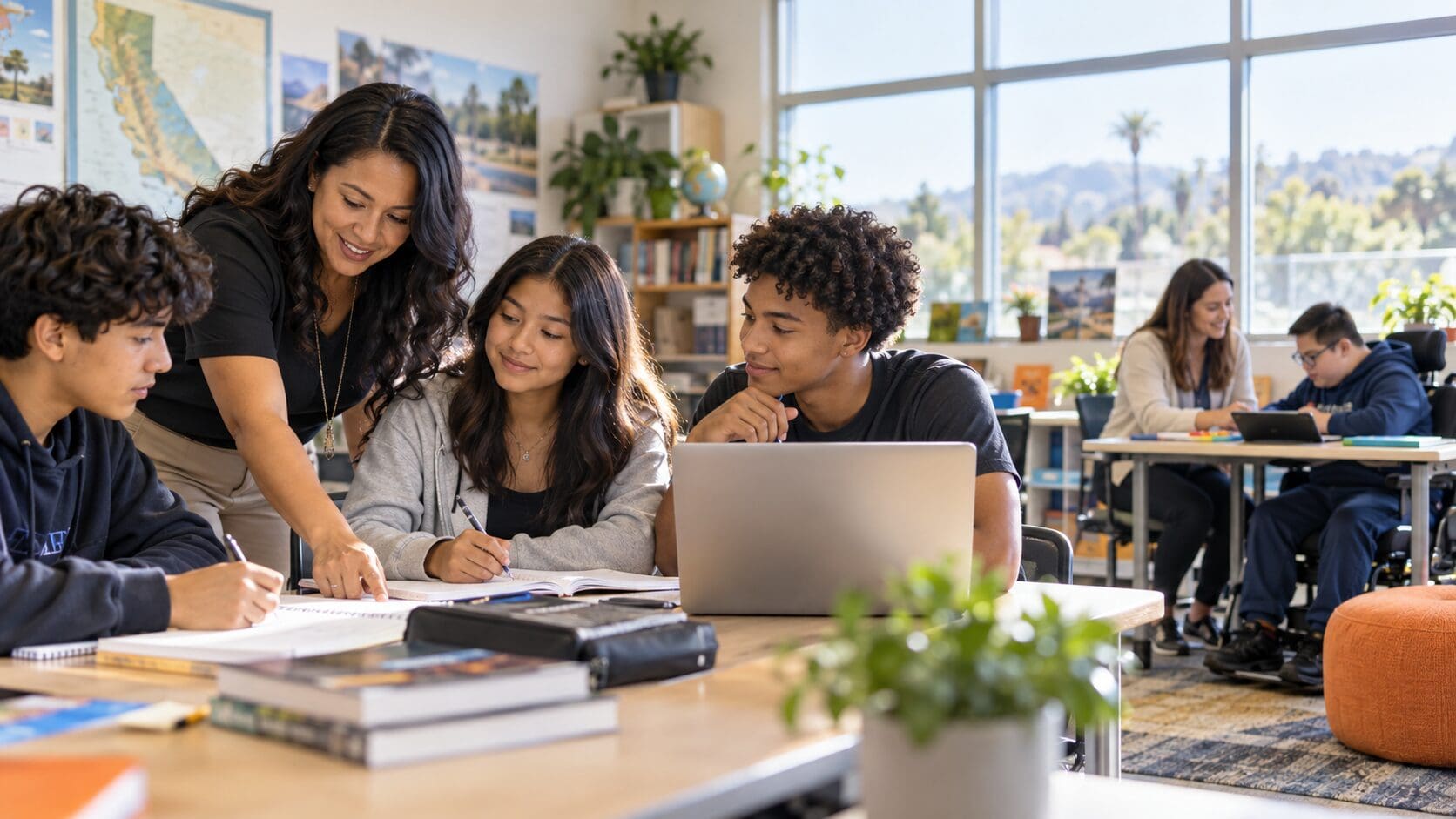 Diverse California classroom environments representing different credential paths